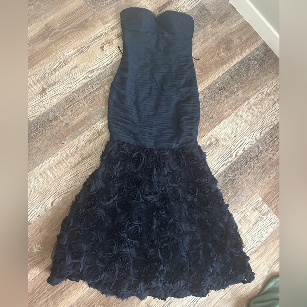 JS Collections Black Dress with Textured Design